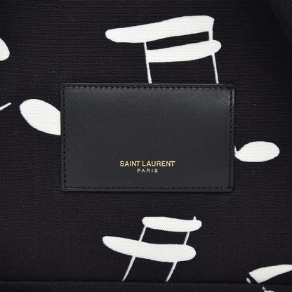Saint Laurent Nylon Twill Musical Notes City Backpack Black 9 of 9