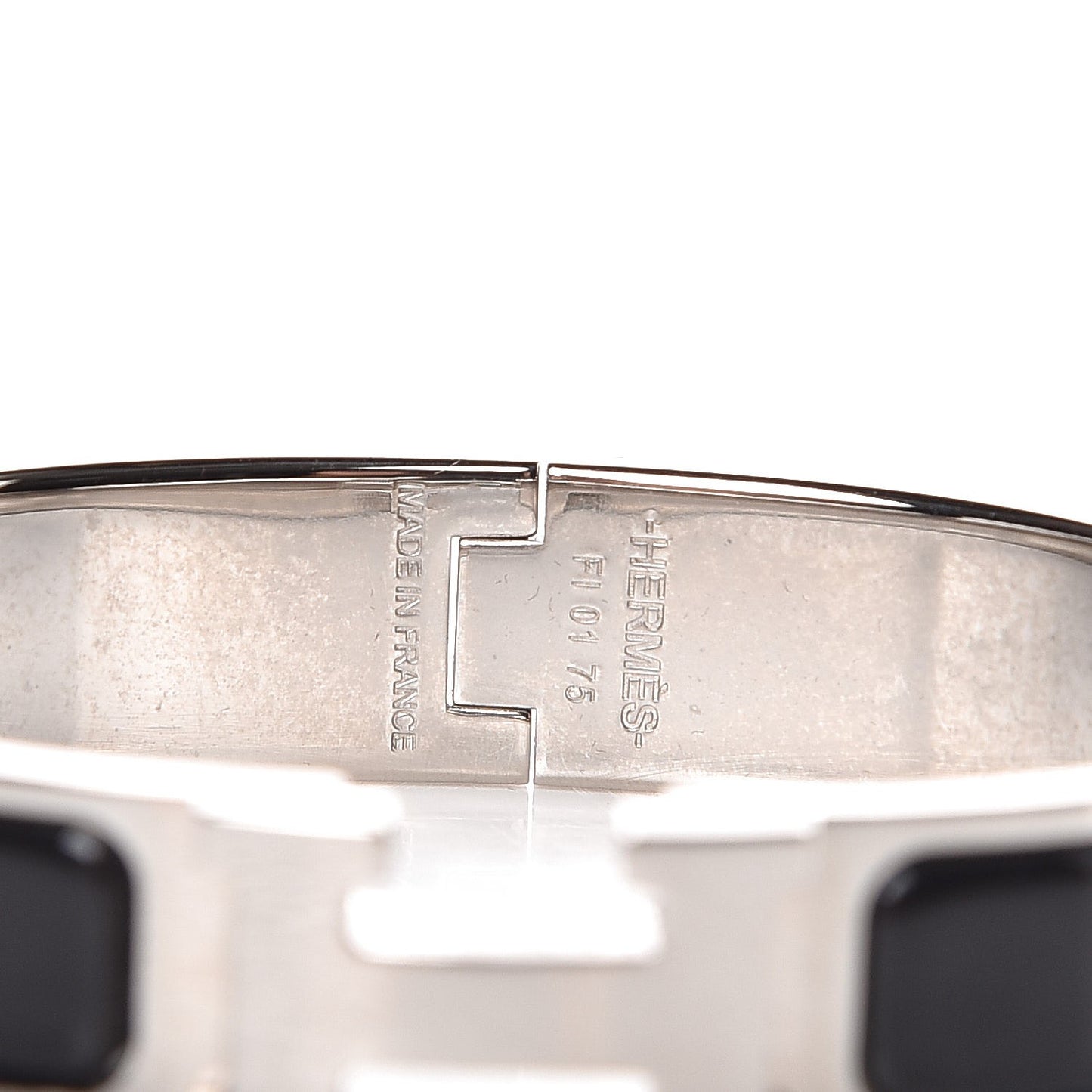 Enamel Narrow Clic Clac H Bracelet PM Black