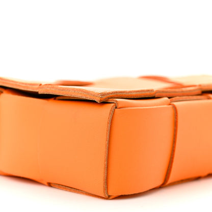 Bottega Veneta Lambskin Maxi Intrecciato Cassette Crossbody Bag Tangerine 9 of 12
