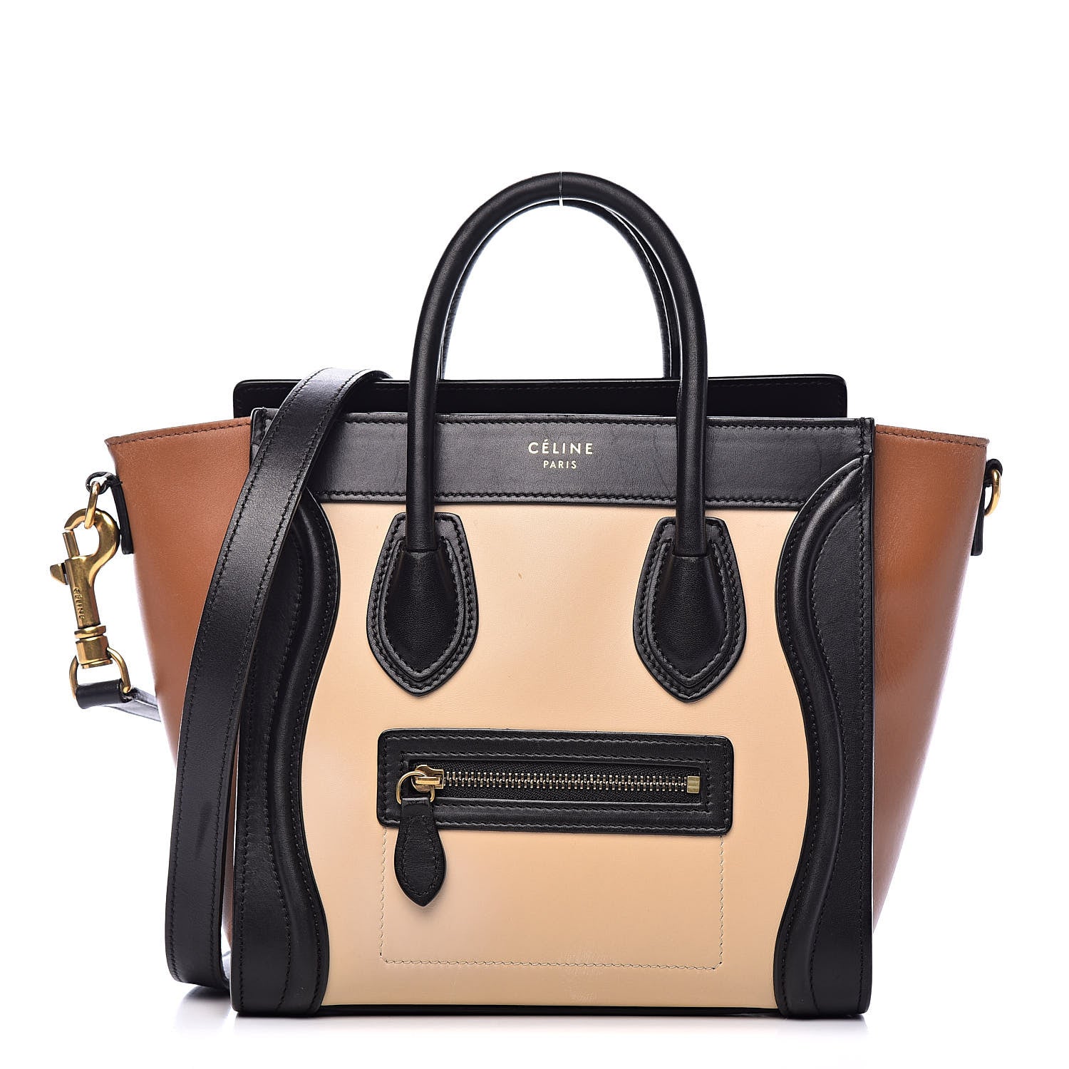 Celine Satin Calfskin Nano Tri-Color Luggage Seashell 1 of 13