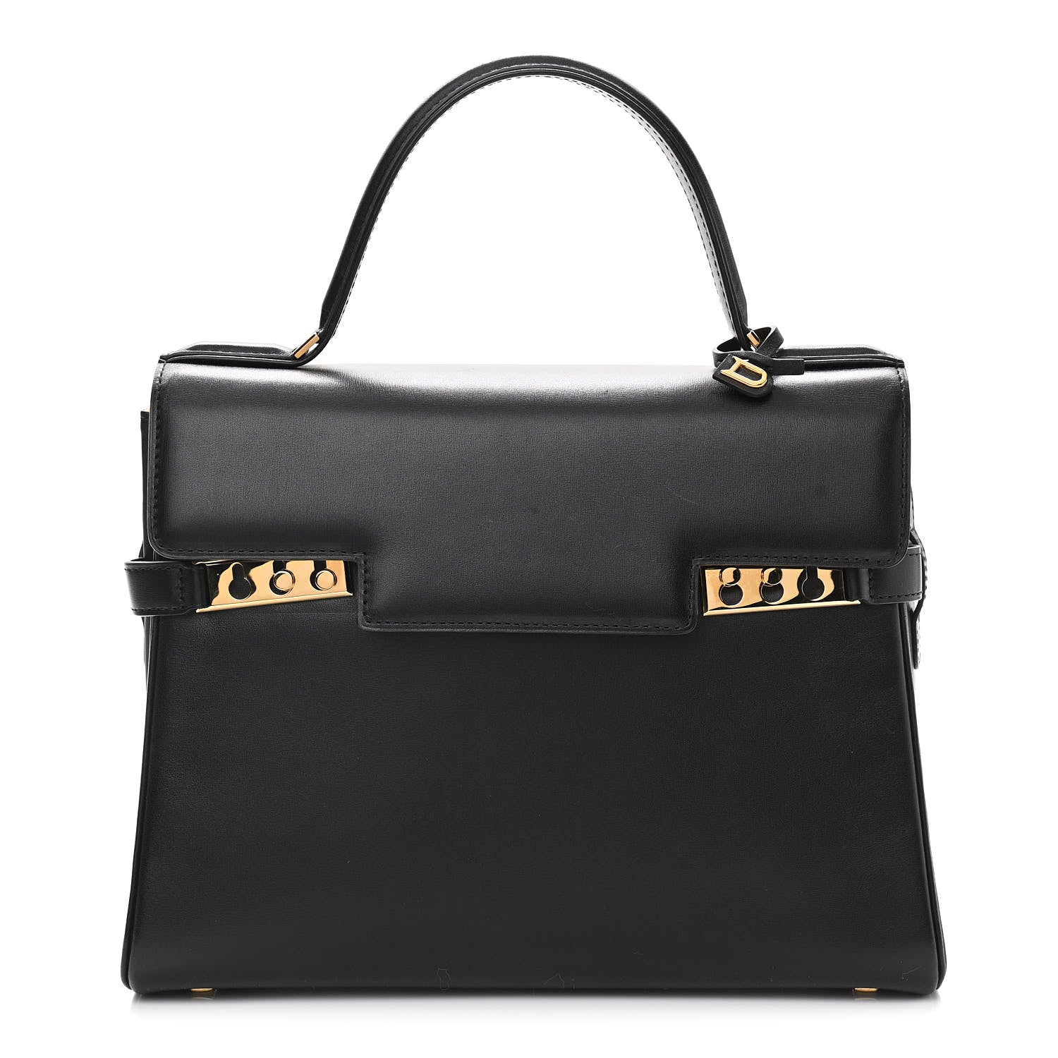 Delvaux Calfskin MM Tempete Satchel Black 1 of 11