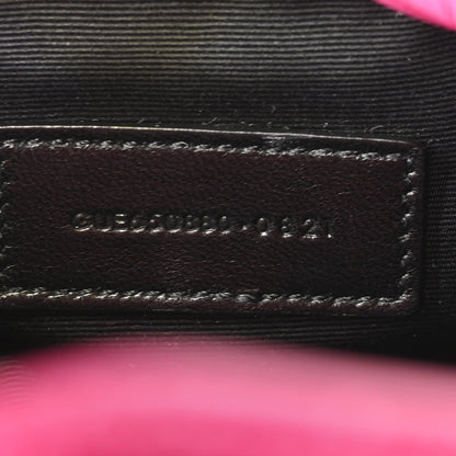 Saint Laurent Boucle Tweed Quilted Loulou Puffer Monogram Pouch Clutch Magenta 6 of 10