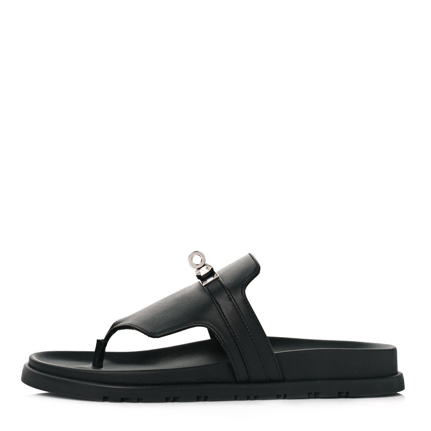 Calfskin Womens Empire Sandals 38 Black