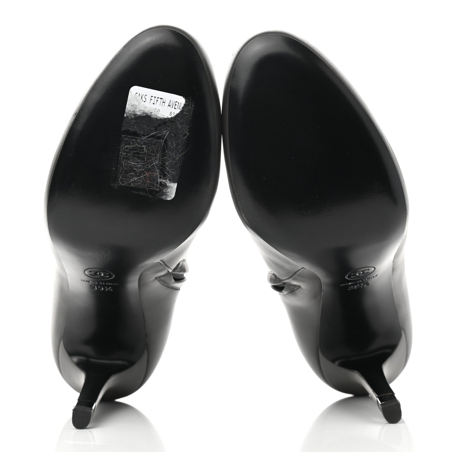 Lambskin CC Short Booties 39.5 Dark Grey