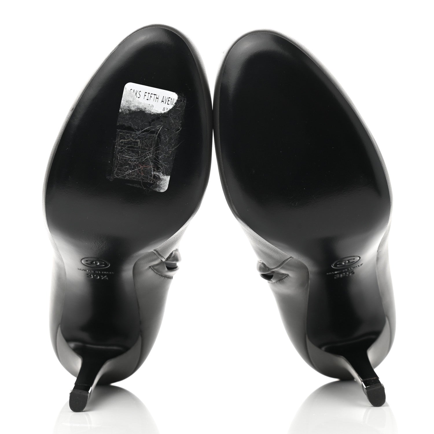 Chanel Lambskin CC Short Booties 39.5 Dark Grey 5 of 10
