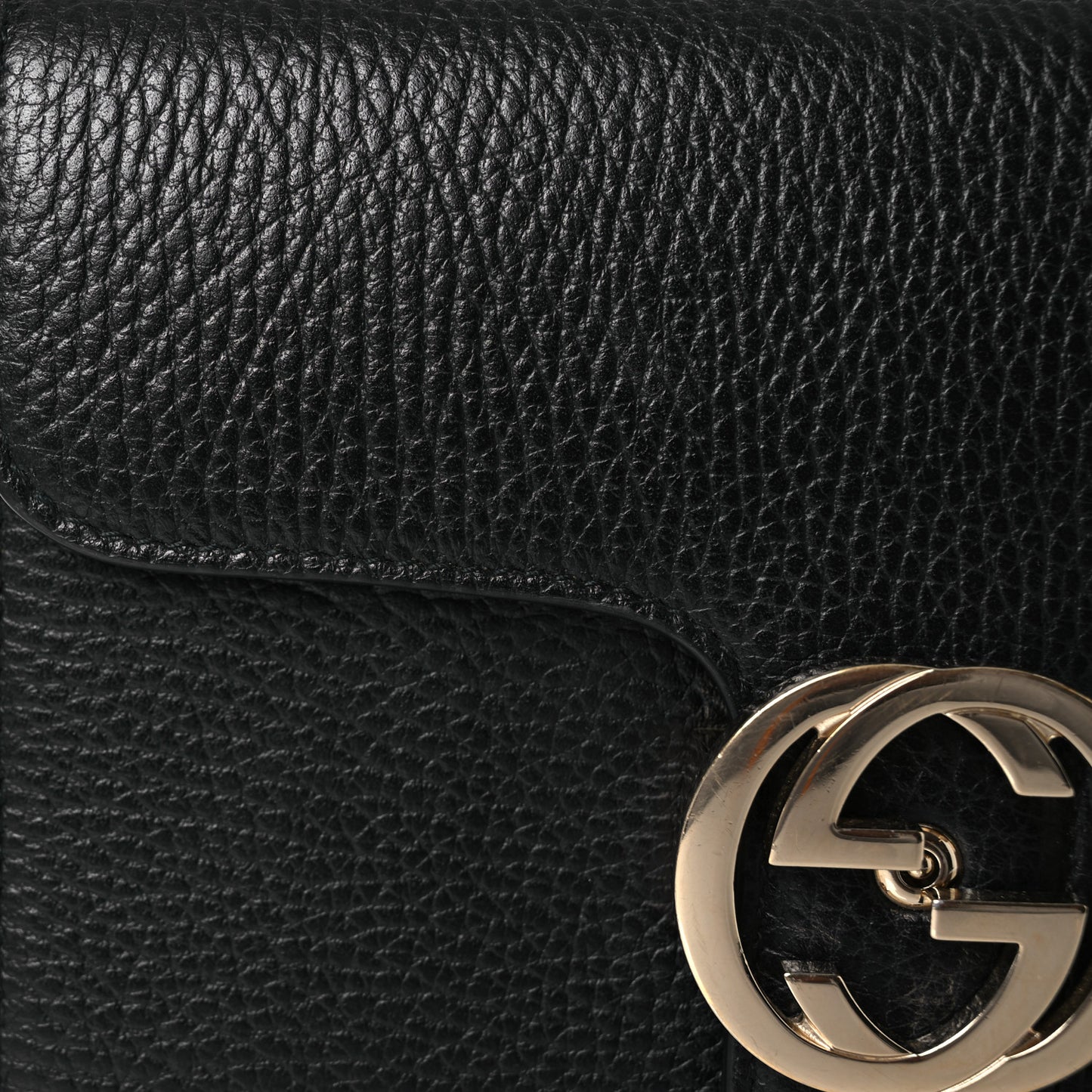 Dollar Calfskin Small Interlocking G Shoulder Bag Black