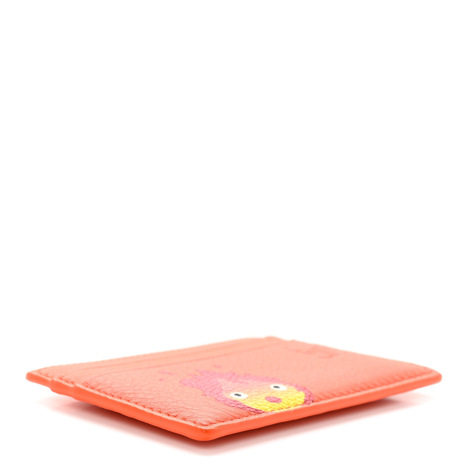 Loewe X HOWL'S MOVING CASTLE Calfskin Calcifer Card Holder Orange