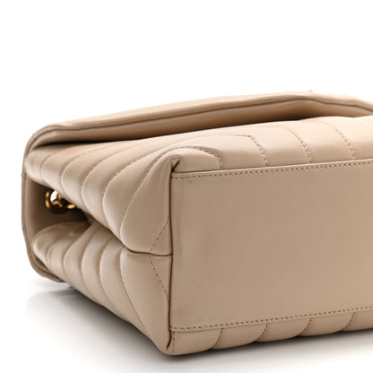 Saint Laurent Calfskin Y Quilted Monogram Small Loulou Chain Satchel Dark Beige 10 of 11
