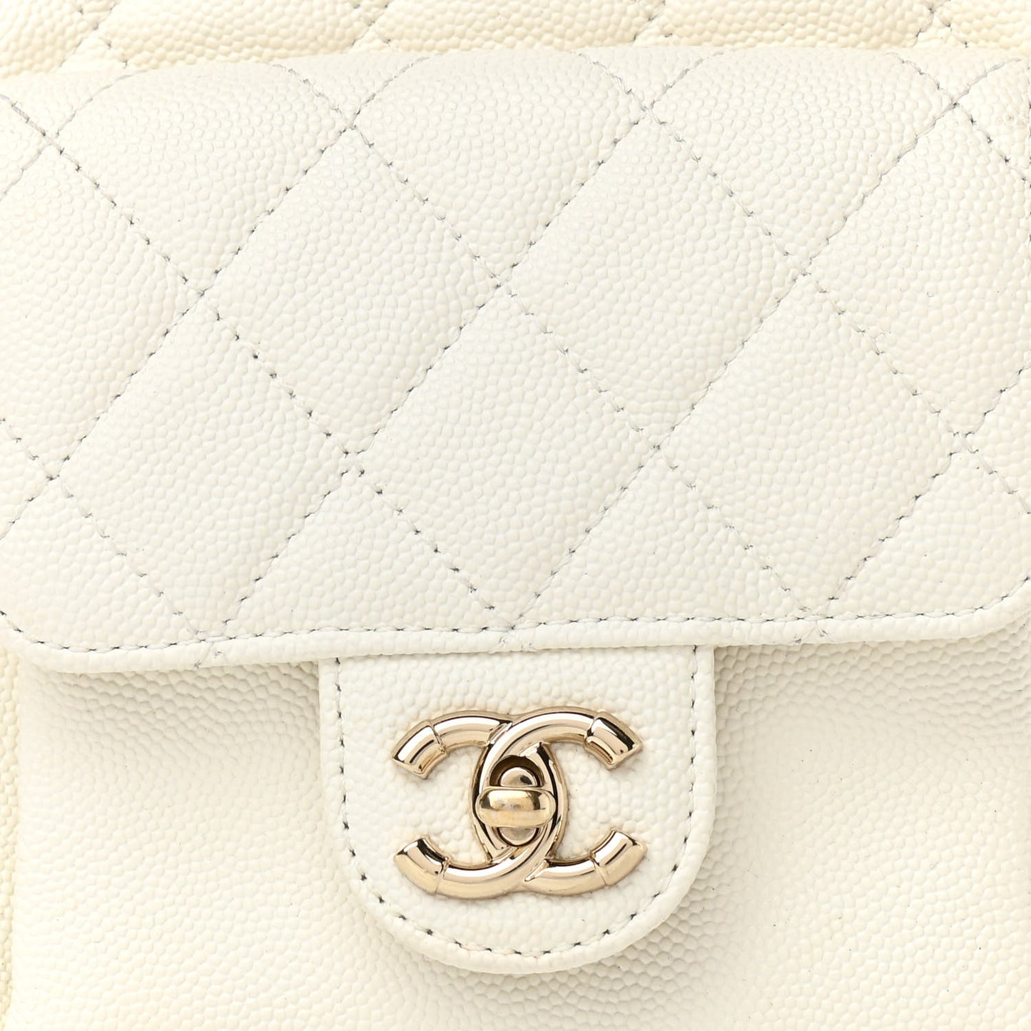 Caviar Quilted Small CC Day Backpack White