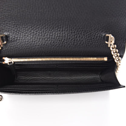 Gucci Dollar Calfskin Interlocking G Chain Wallet Black 5 of 11