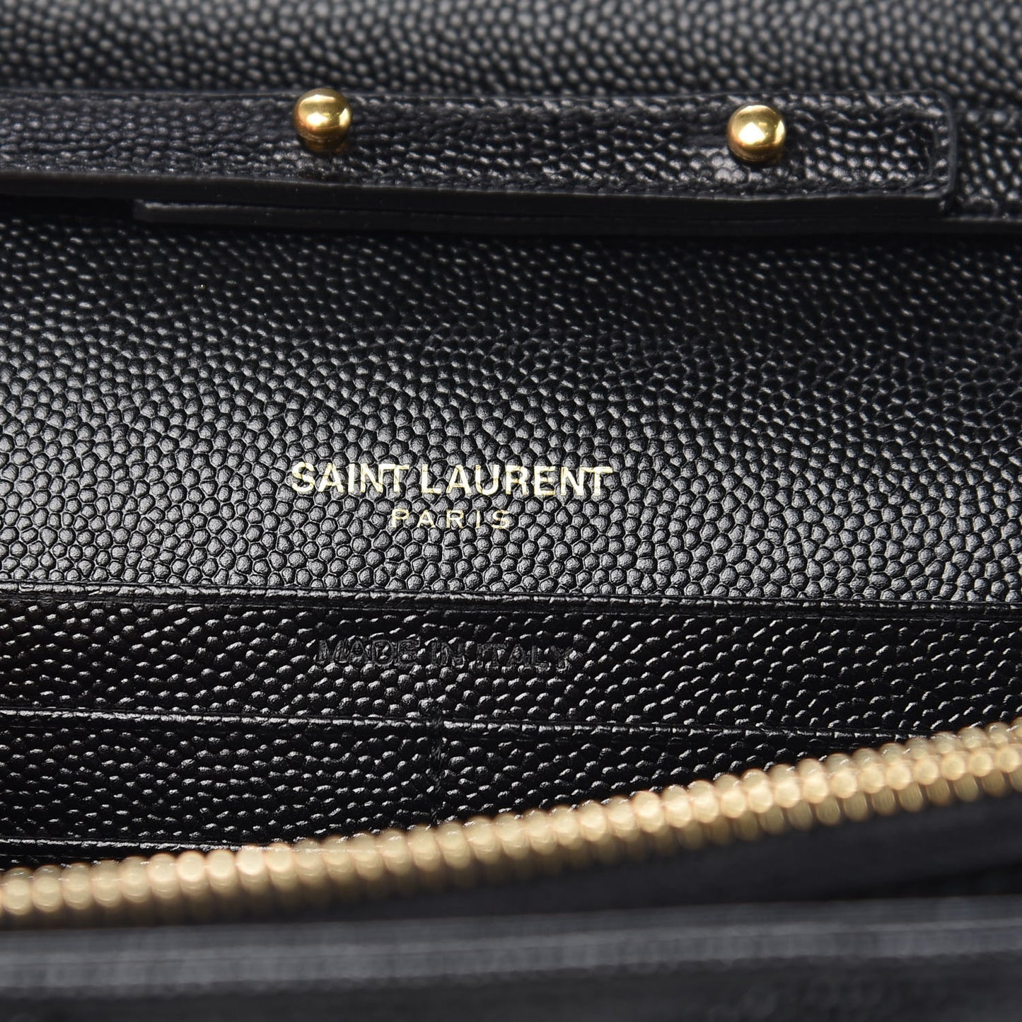 Grain De Poudre Matelasse Chevron Monogram Chain Wallet Black