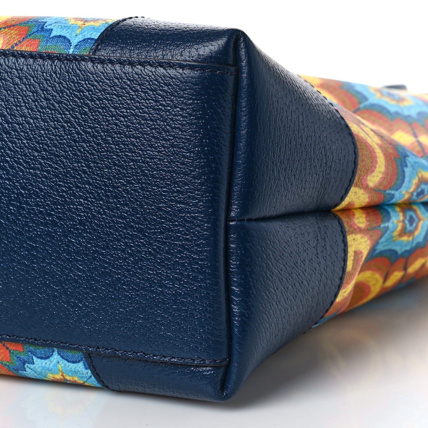 GG Supreme Kaleidoscope Calfskin Script Logo Gucci 100 Tote Bag Blue Orange Multicolor Blue Agata