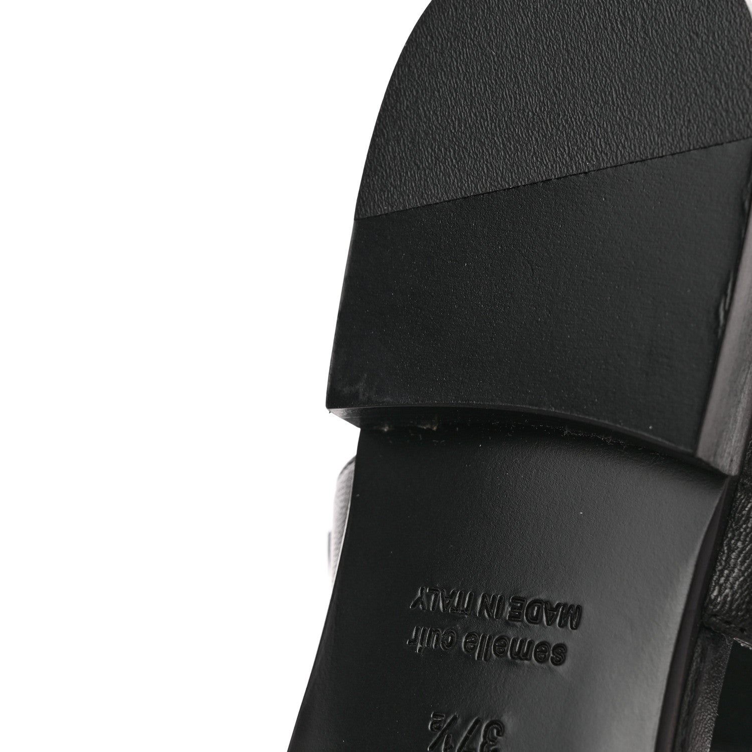 Hermes Calfskin Cristal Sandals 37.5 Black 10 of 17