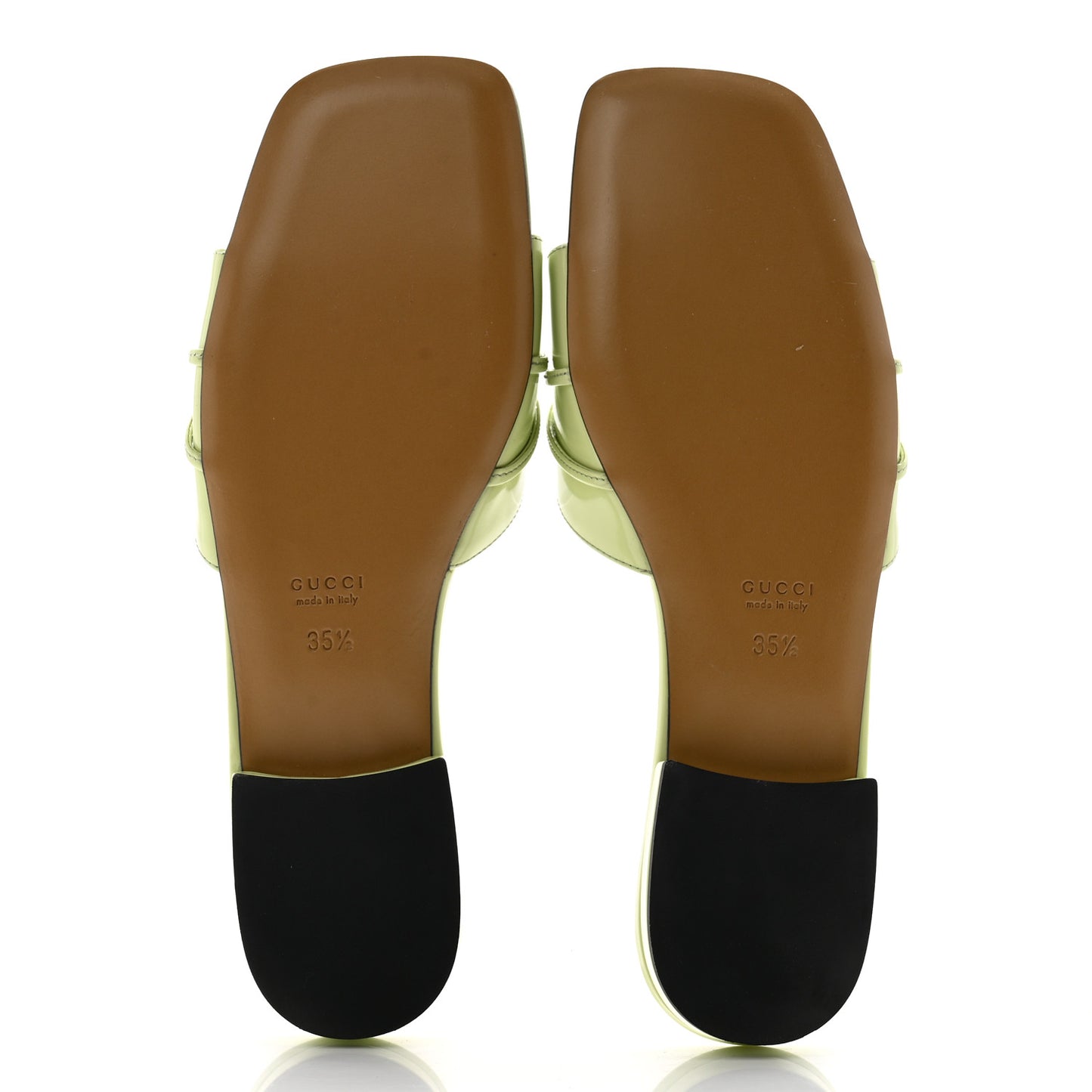 Patent Crystal Snake Head Block Heel Slide Sandals 35.5 Pistachio Green