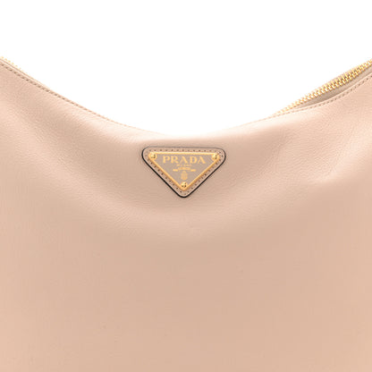 Prada Soft Calfskin Large Aimée Shoulder Bag Travertine 8 of 11