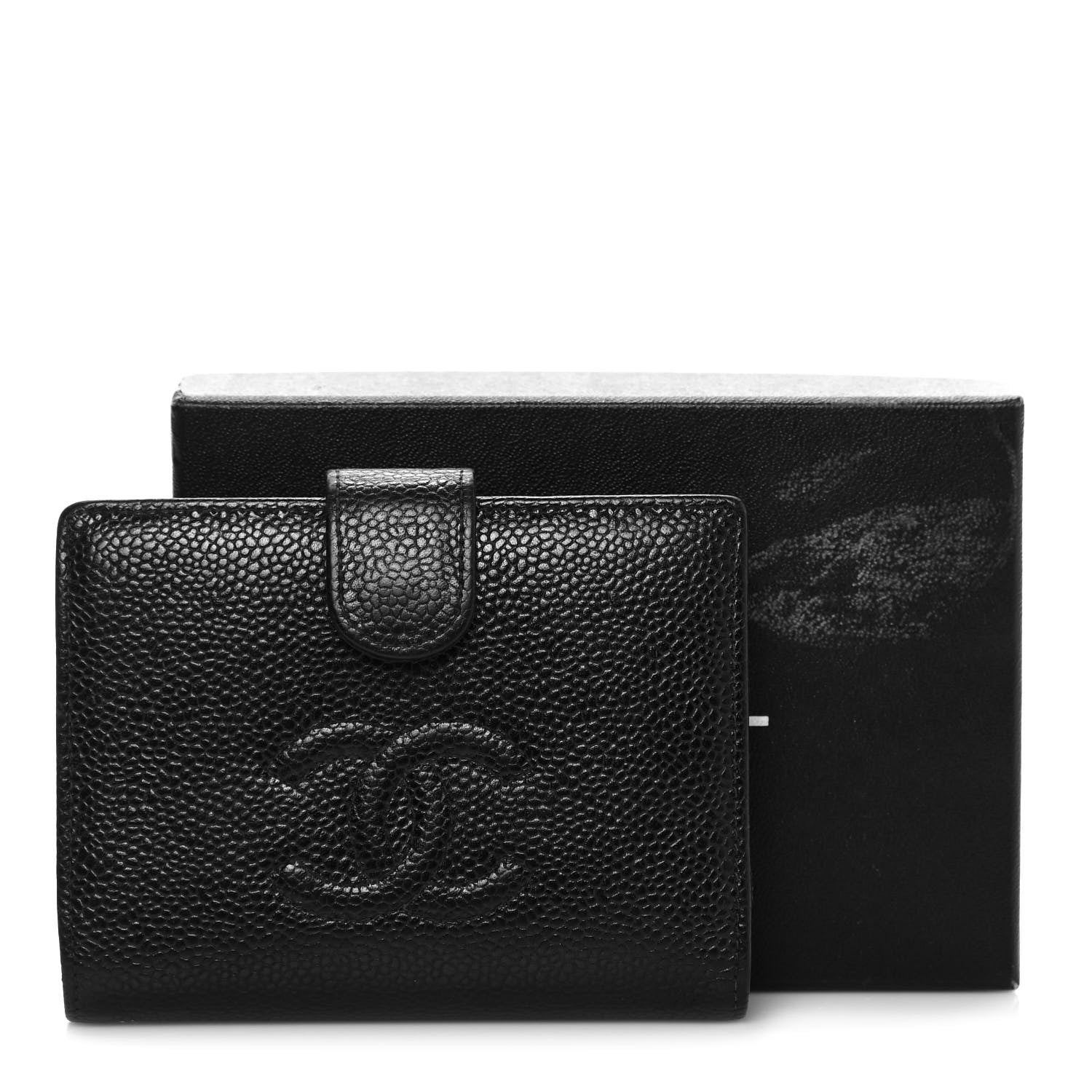 Chanel Caviar Timeless CC Compact French Wallet Black 12 of 12