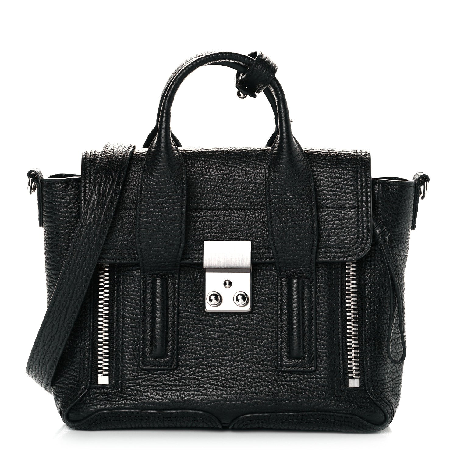 3.1 Phillip Lim Textured Calfskin Mini Pashli Satchel Black 1 of 10