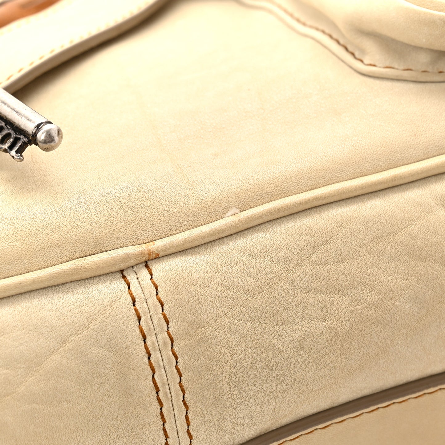 Calfskin Medium Gaucho Double Saddle Bag Ivory