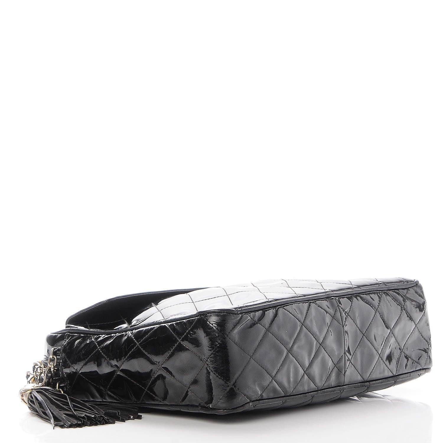 Chanel Patent Quilted Tassel Camera Case Black 4 of 10