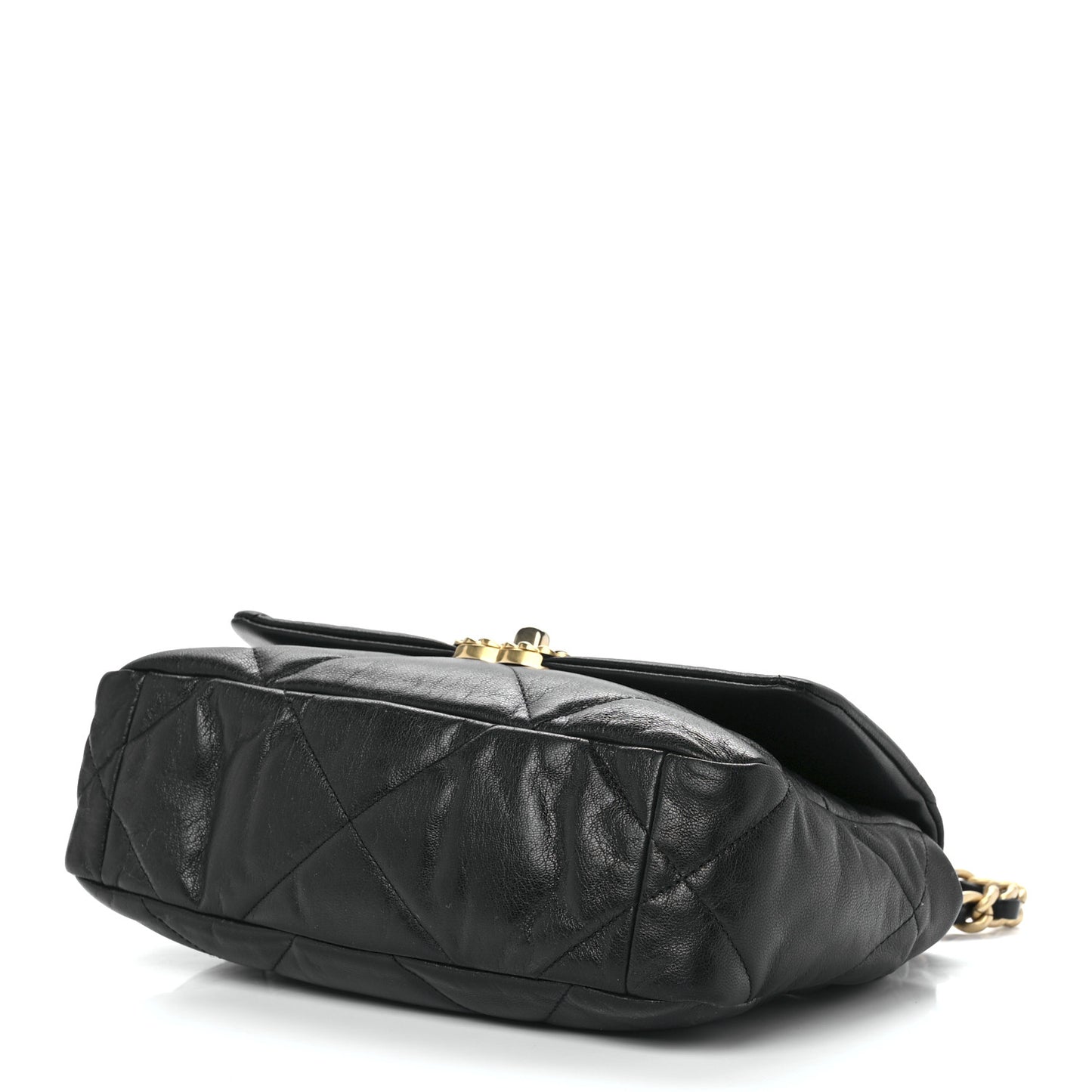 Goatskin Quilted Medium Chanel 19 Flap Black