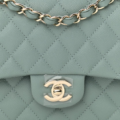 Chanel Caviar Quilted Medium Double Flap Green 9 of 9