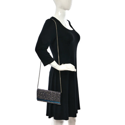 Jimmy Choo Glitter Milla Wallet on Chain Navy Mix 2 of 9