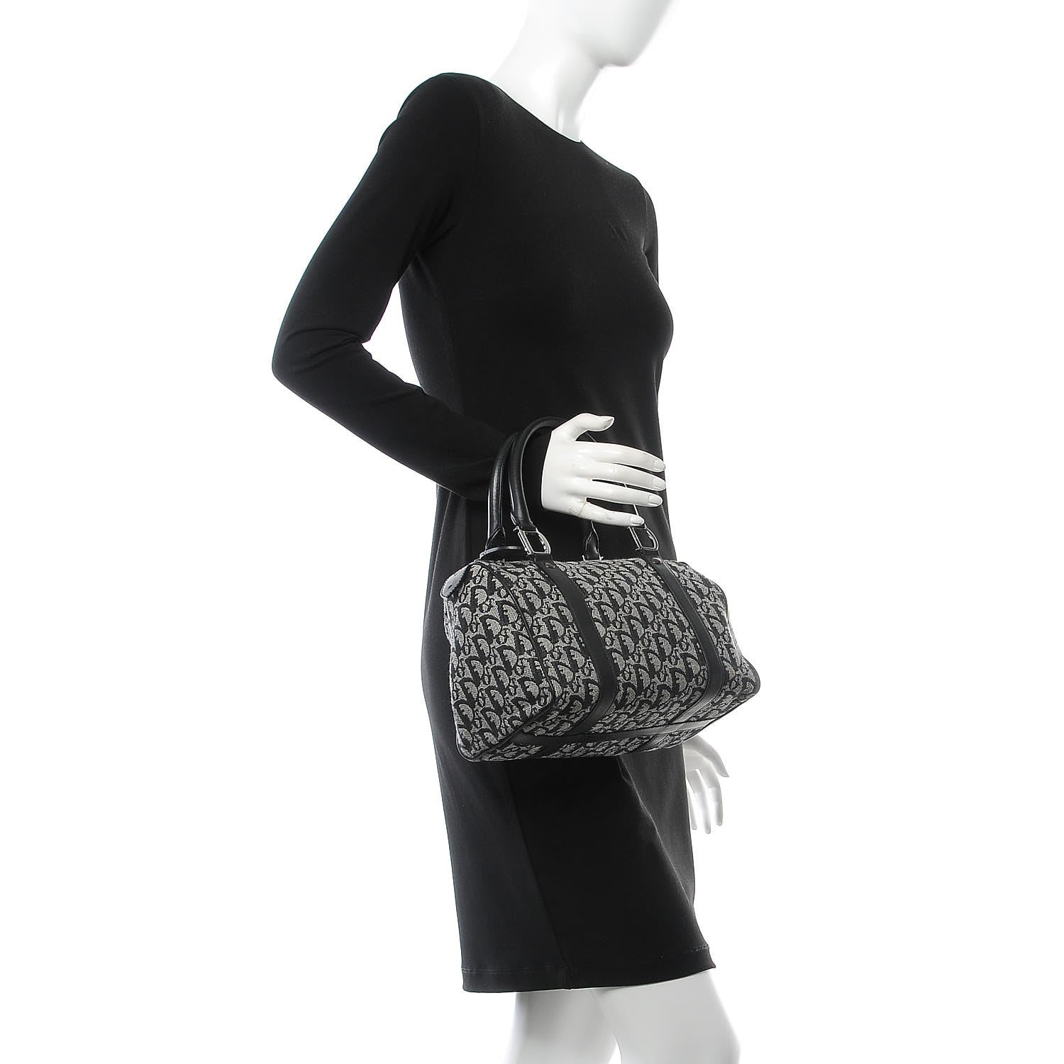 Christian Dior Monogram Boston Black 2 of 7