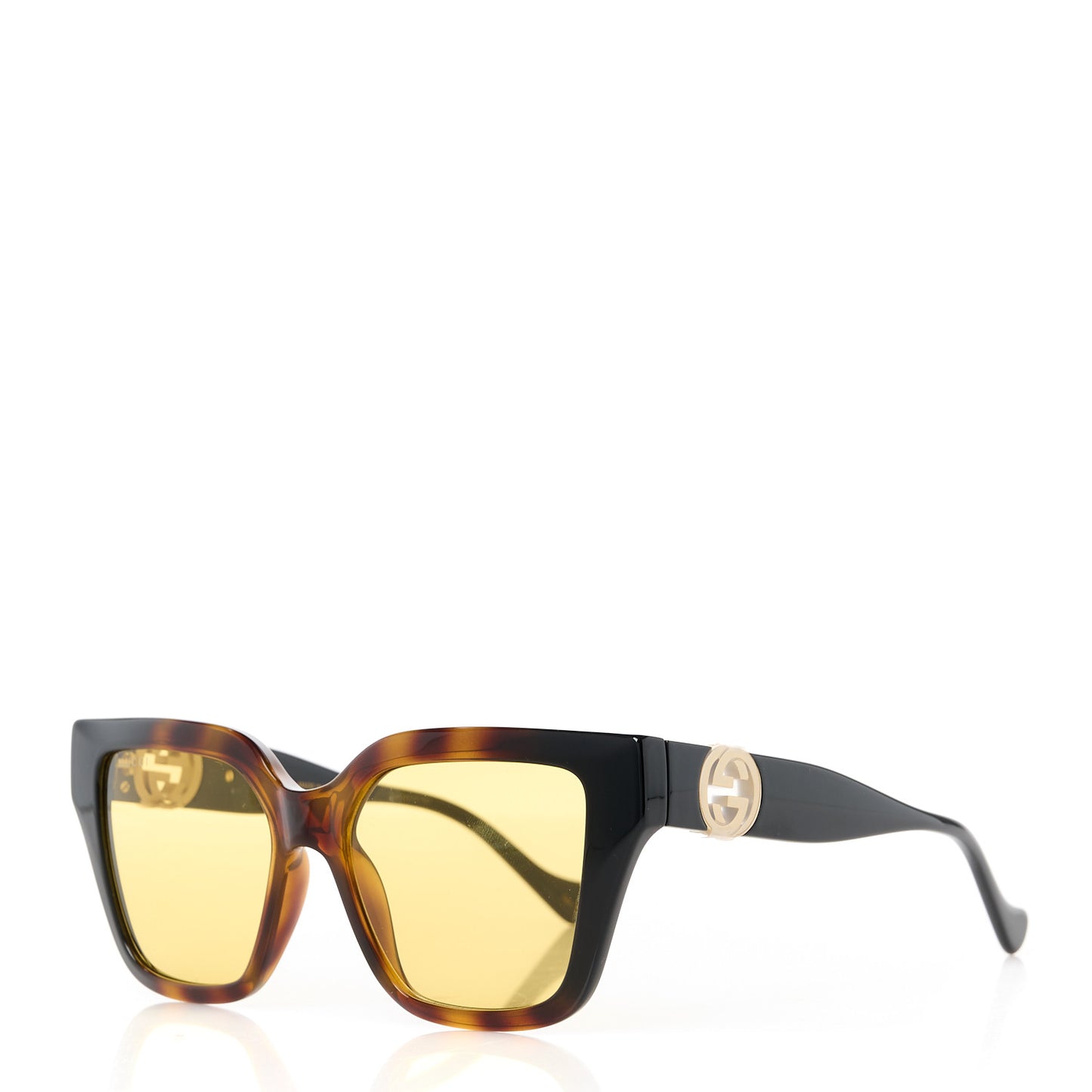 Acetate Square Frame Chain Sunglasses GG1023S Havana