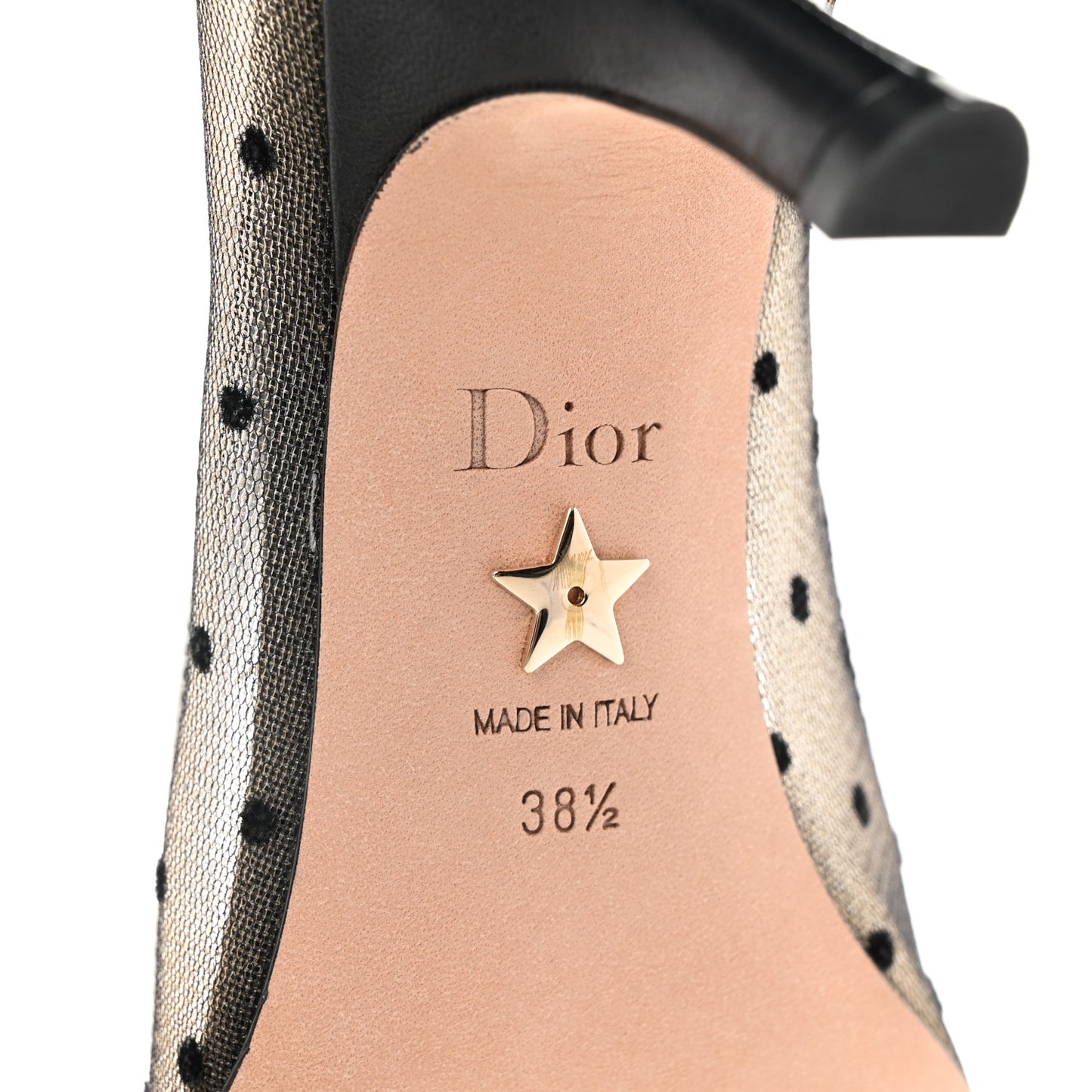 Plumetis Ribbon J'Adior 65mm Pumps 38.5 Black Nude