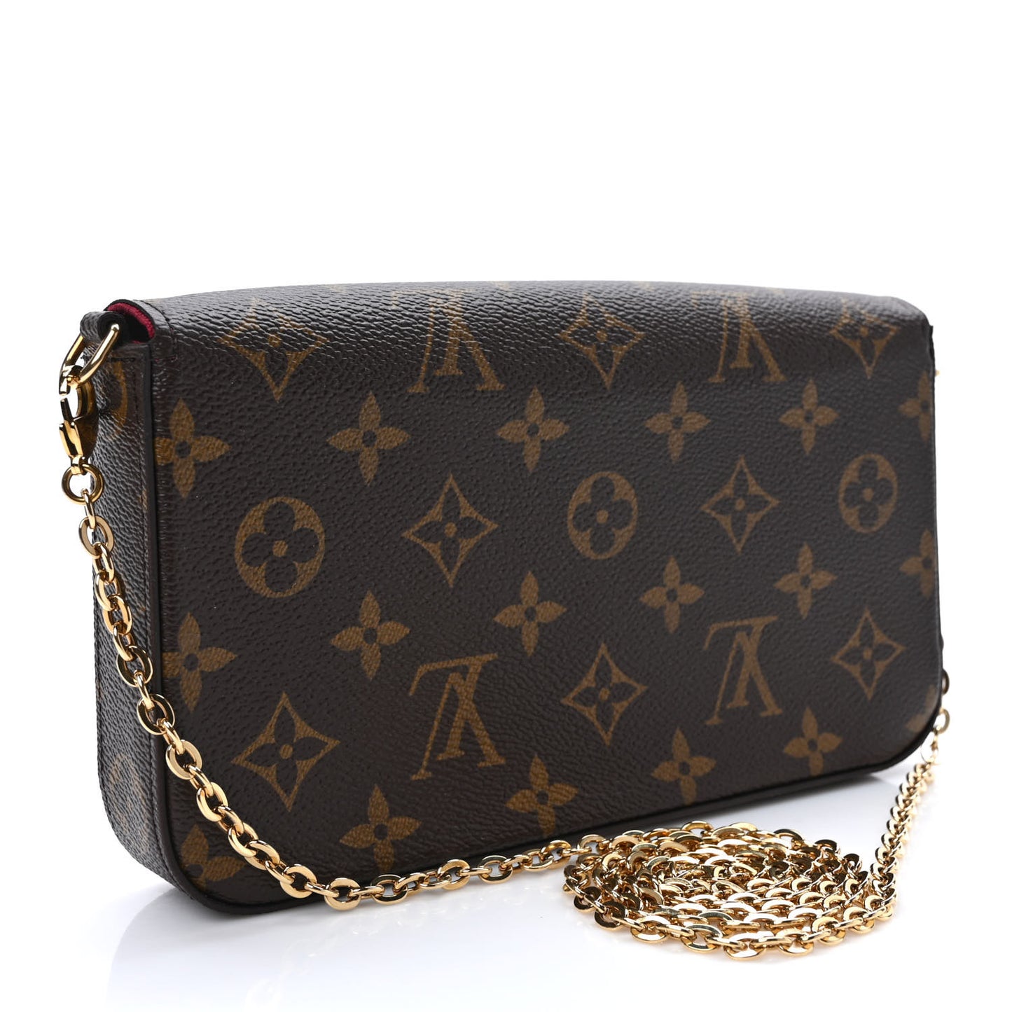 Monogram Pochette Felicie Chain Wallet Fuchsia