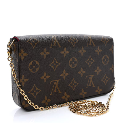 Louis Vuitton Monogram Pochette Felicie Chain Wallet Fuchsia 4 of 9