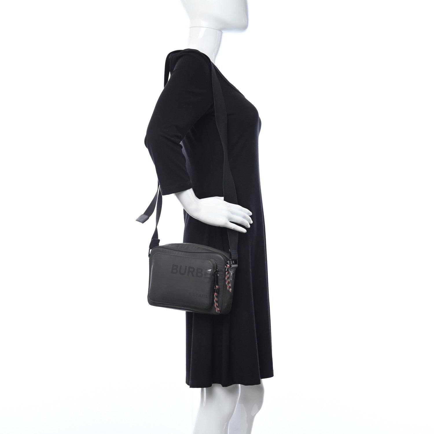 Burberry Cotton Canvas Horseferry Print Crossbody Bag Black 2 of 12