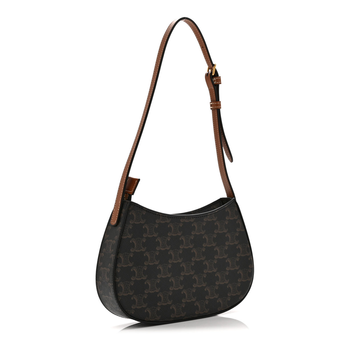 Triomphe Canvas Calfskin Medium Tilly Triomphe Shoulder Bag Tan