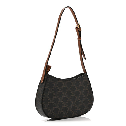 Celine Triomphe Canvas Calfskin Medium Tilly Triomphe Shoulder Bag Tan 3 of 10