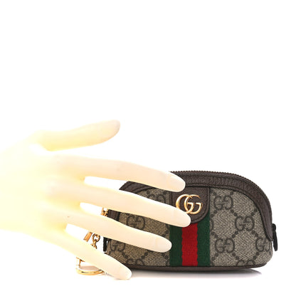 Gucci GG Supreme Monogram Web Ophidia Dome Key Pouch Beige New Acero 2 of 10