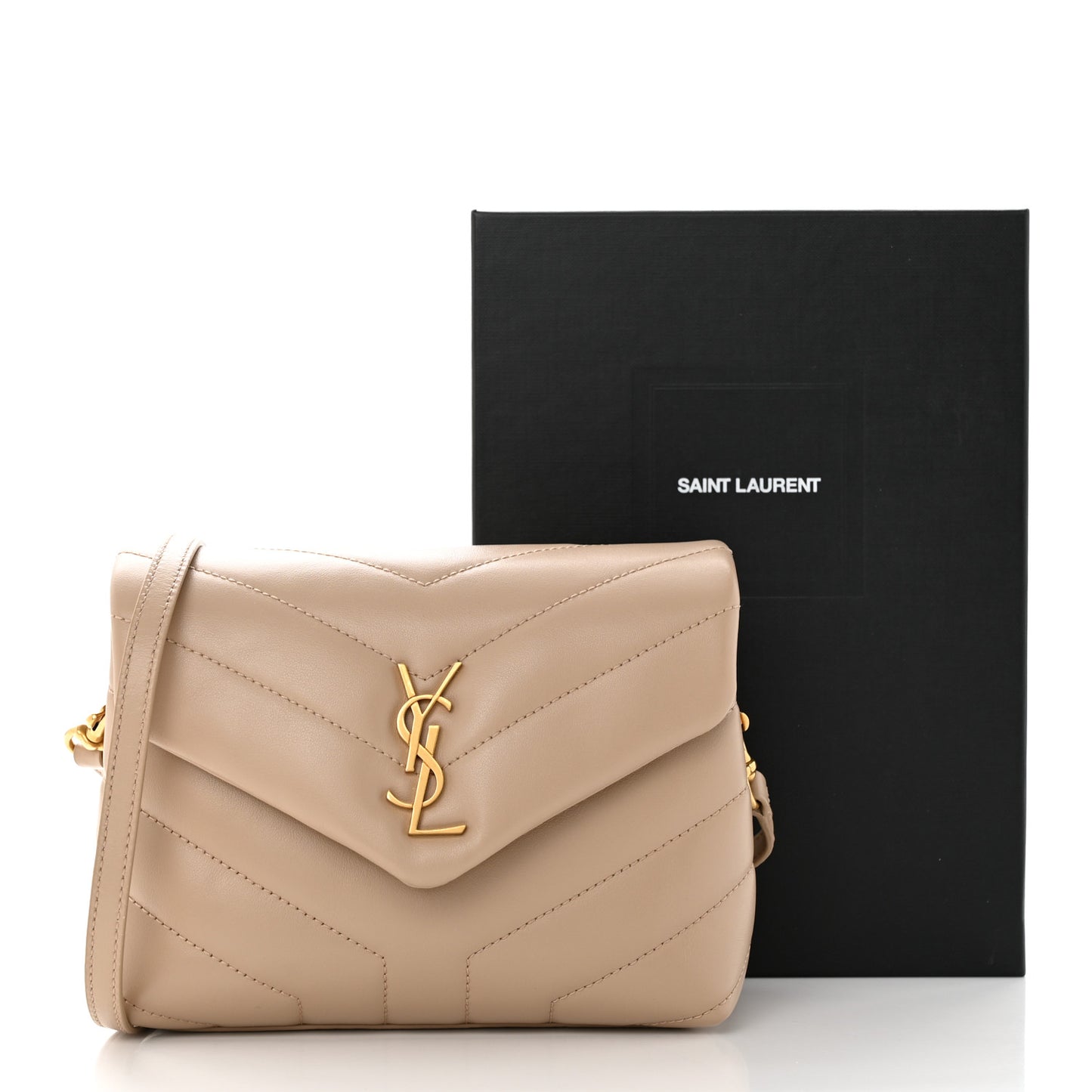 Calfskin Y Quilted Monogram Toy Loulou Crossbody Bag Dark Beige