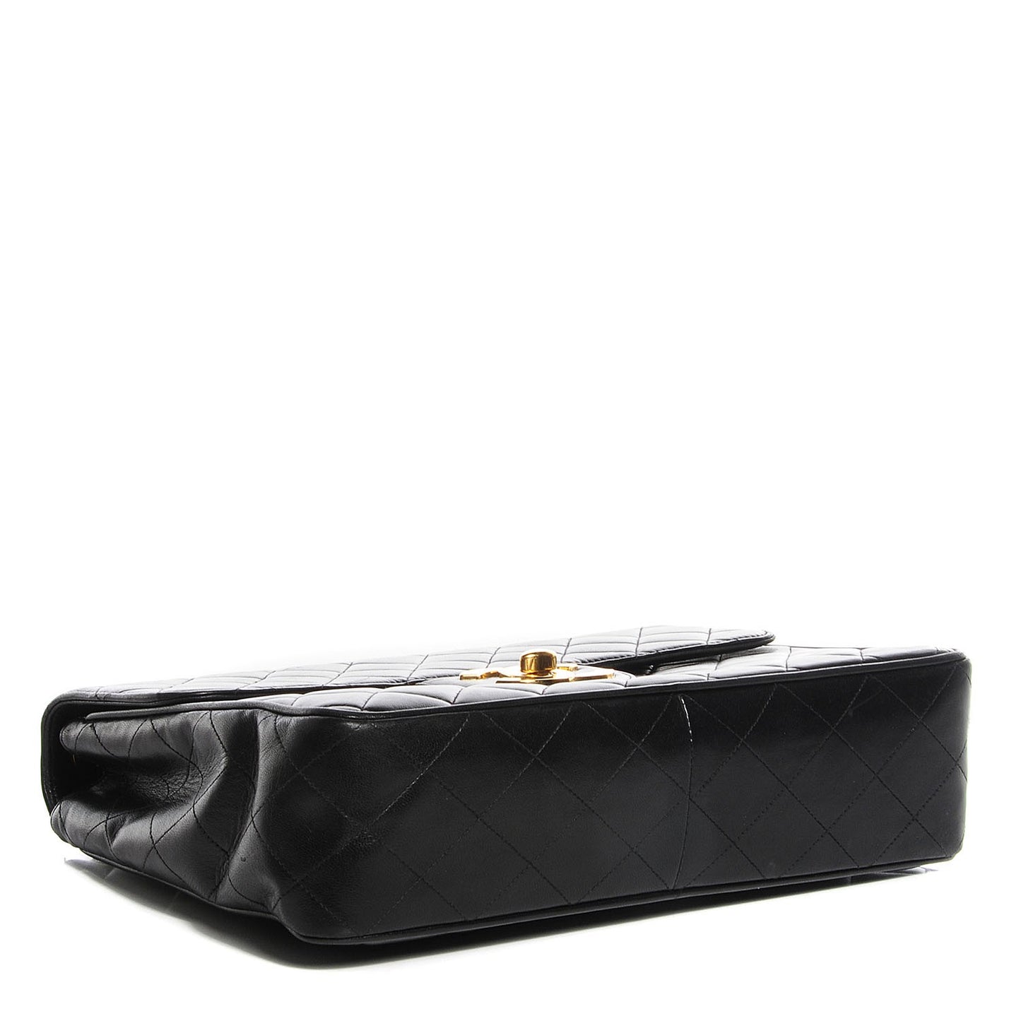 Lambskin Quilted Jumbo Flap Black