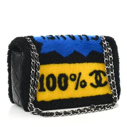 Chanel Shearling Lambskin Medium Chanel 100% Flap Black 3 of 9