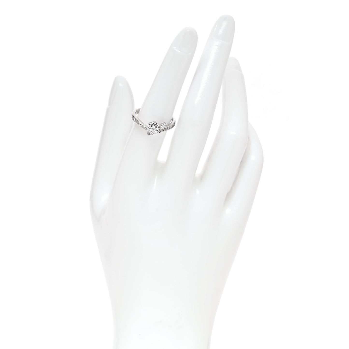 Platinum Diamond .50ctw Round Marquise Cut Pave Ring  53 6.5