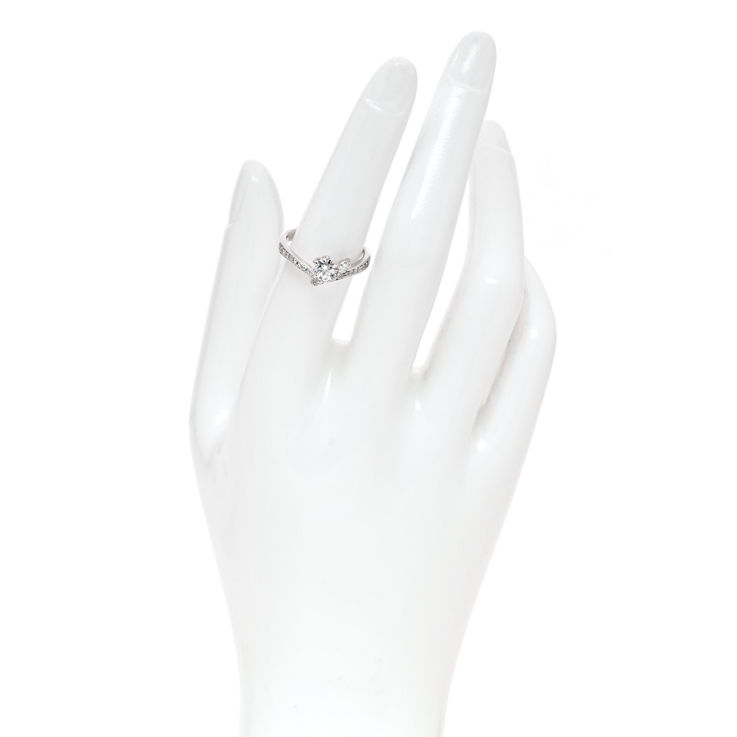 Parker & West by FASHIONPHILE Platinum Diamond .50ctw Round Marquise Cut Pave Ring  53 6.5 2 of 10