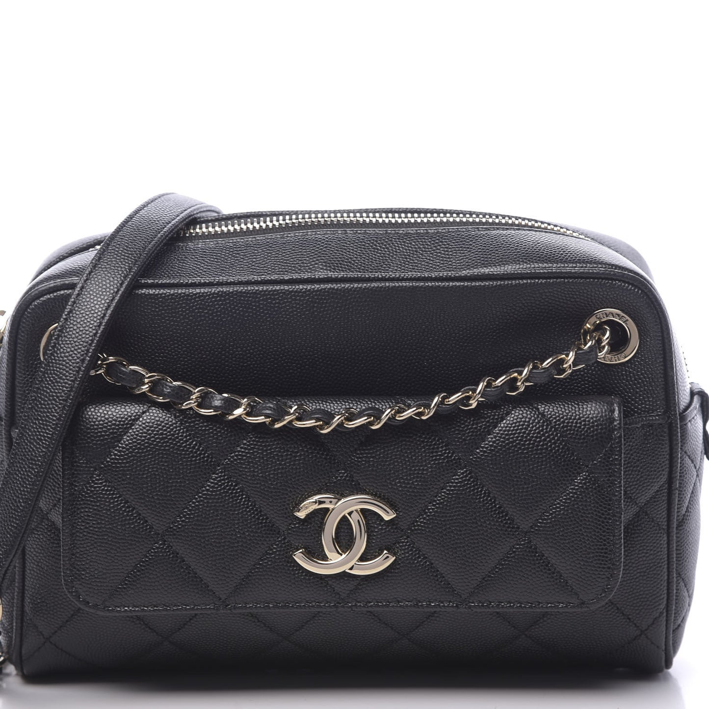 Caviar Quilted Small In & Out Camera Case Black