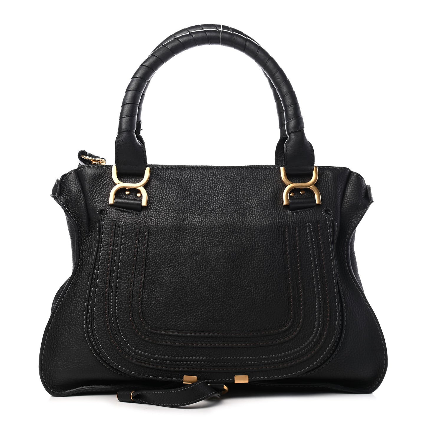 Calfskin Medium Marcie Satchel Black