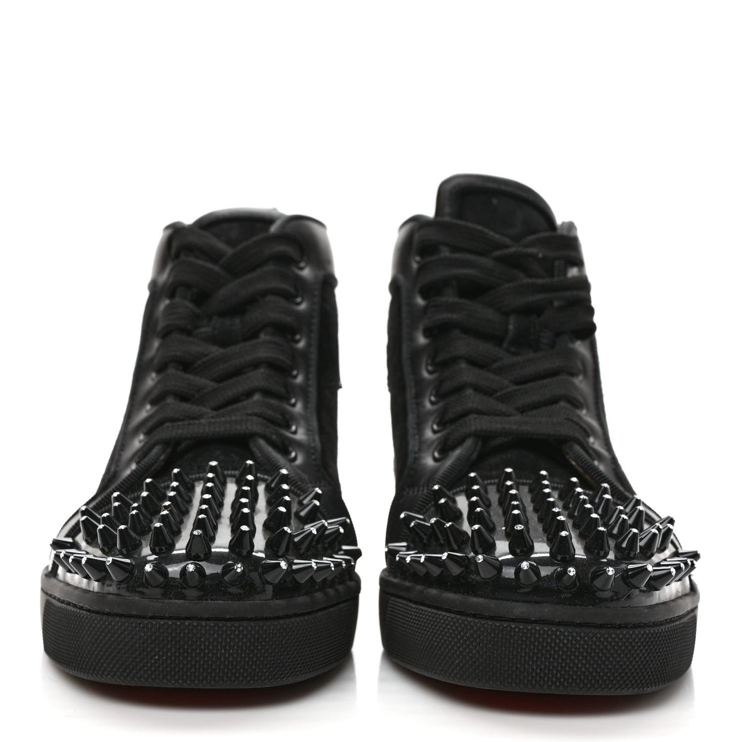 Suede Womens Louis Spikes Flat Sneakers 35 Black