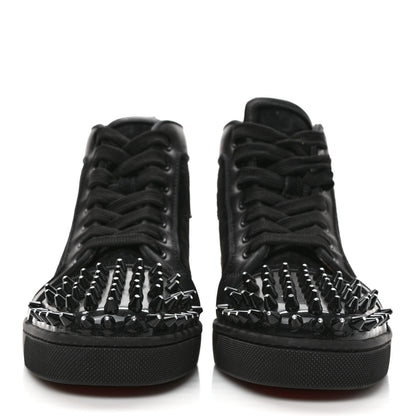Christian Louboutin Suede Womens Louis Spikes Flat Sneakers 35 Black 2 of 8