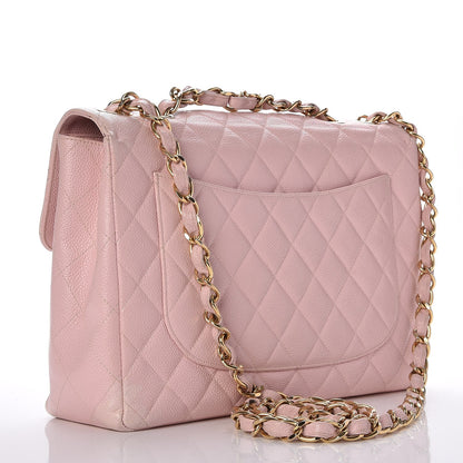Chanel Caviar Jumbo Single Flap Pink 4 of 12