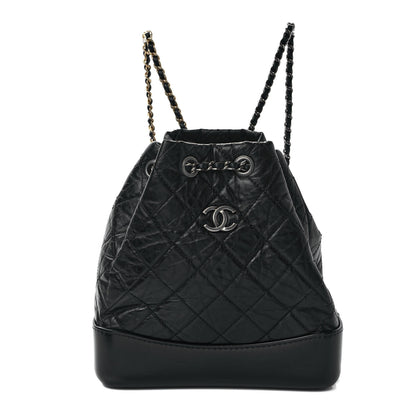 Chanel Aged Calfskin Quilted Small Gabrielle Backpack Black 1 of 9