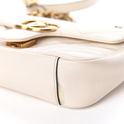 Gucci Calfskin Matelasse Mini GG Marmont Shoulder Bag White 8 of 12
