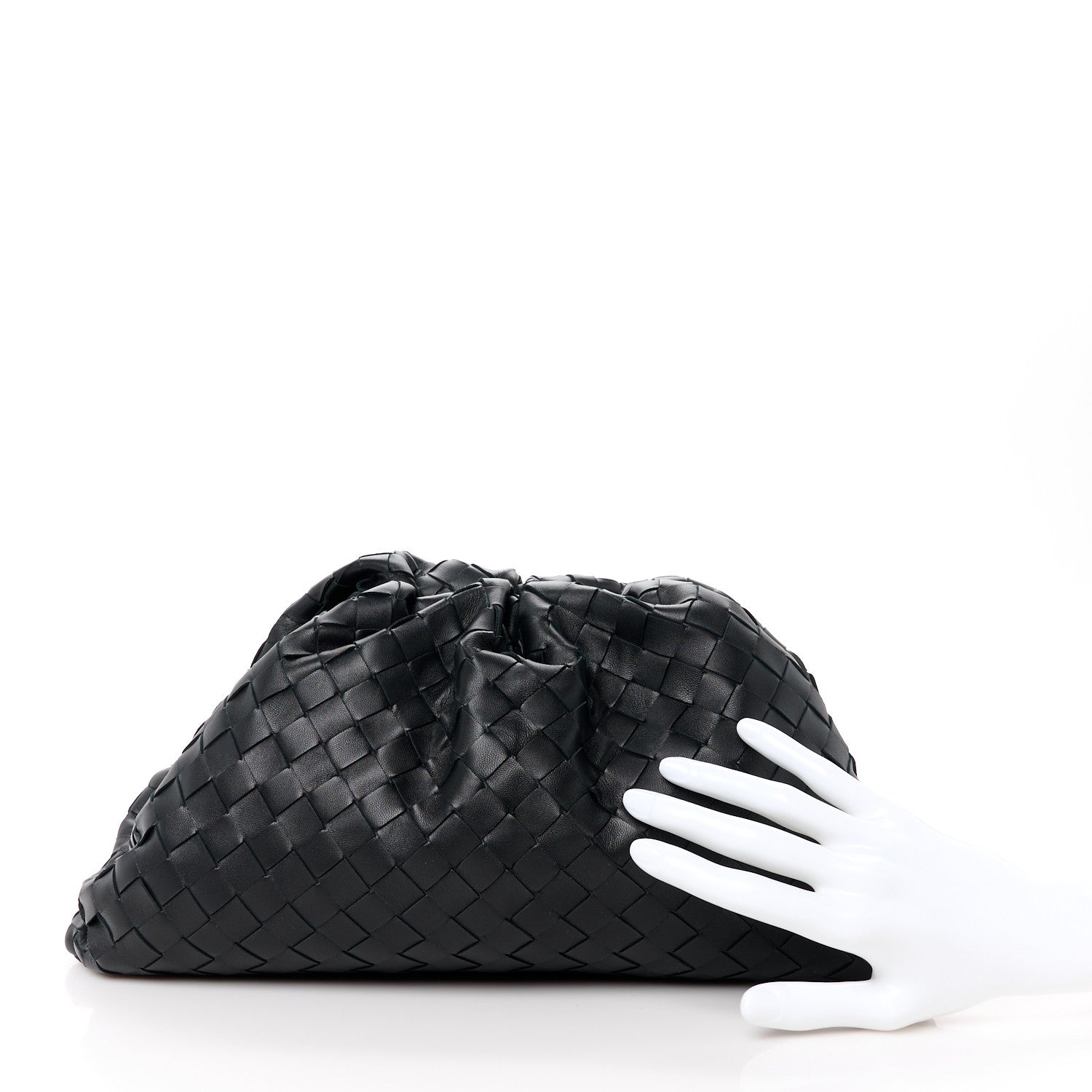 Bottega Veneta Nappa Maxi Intreccio The Pouch Oversized Clutch Black 2 of 11