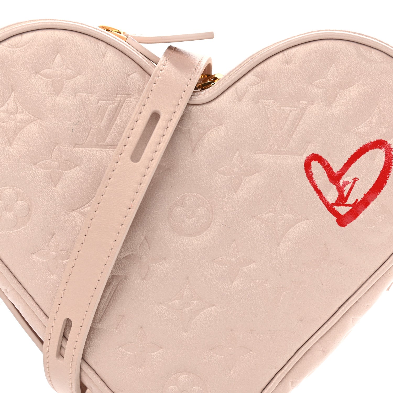 Louis Vuitton Lambskin Embossed Monogram Fall In Love Sac Coeur Light Pink 7 of 10