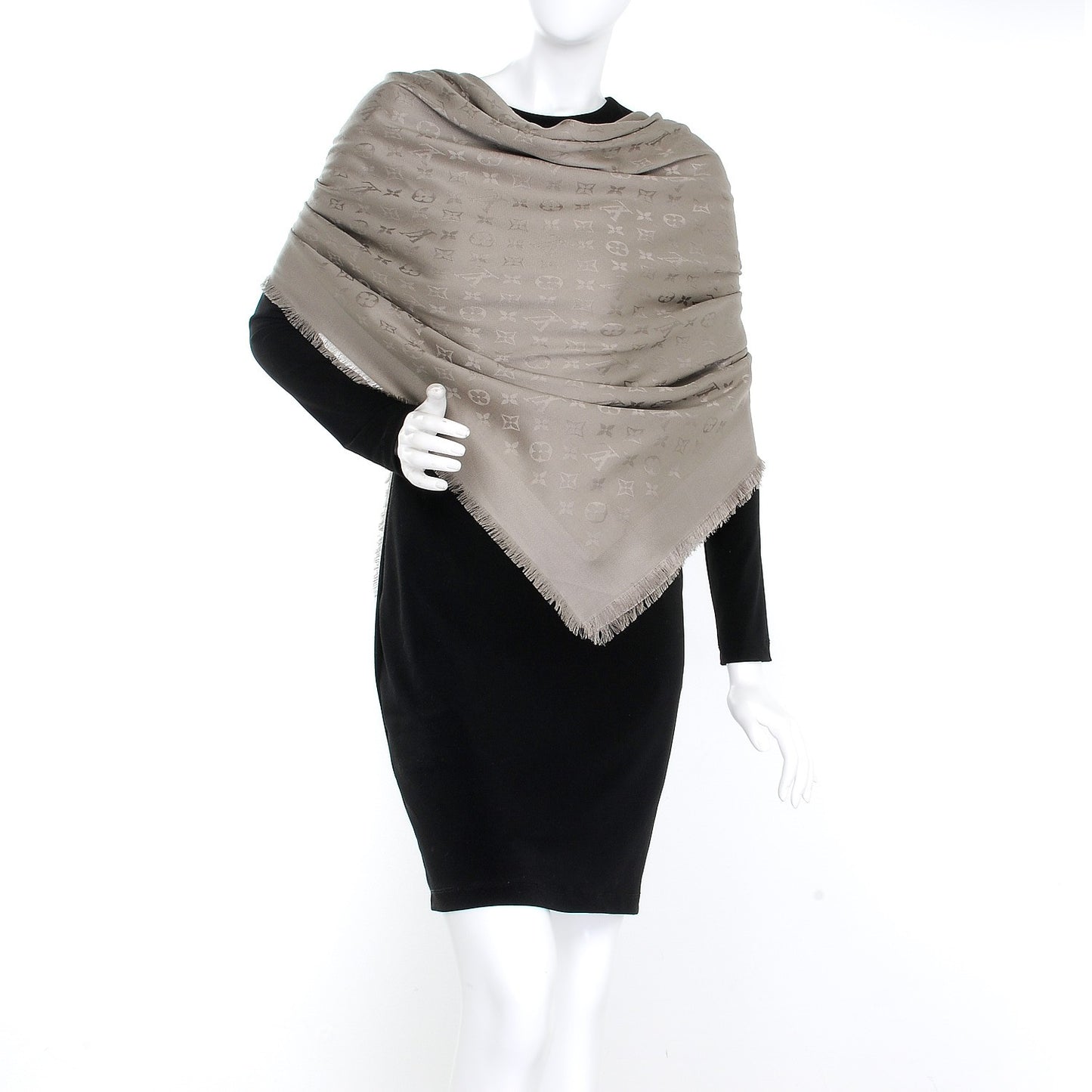 Silk Wool Monogram Shawl Verone